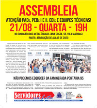 Boletim Servidores na Luta Especial EDUCAÇÃO (agosto de 2019)