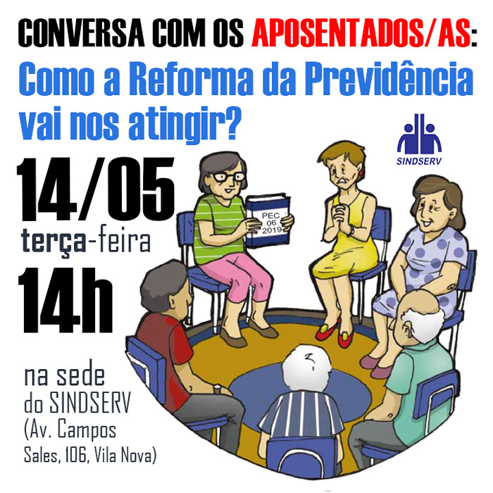 Cartaz da Roda de conversa sobre como a Reforma da Previdência