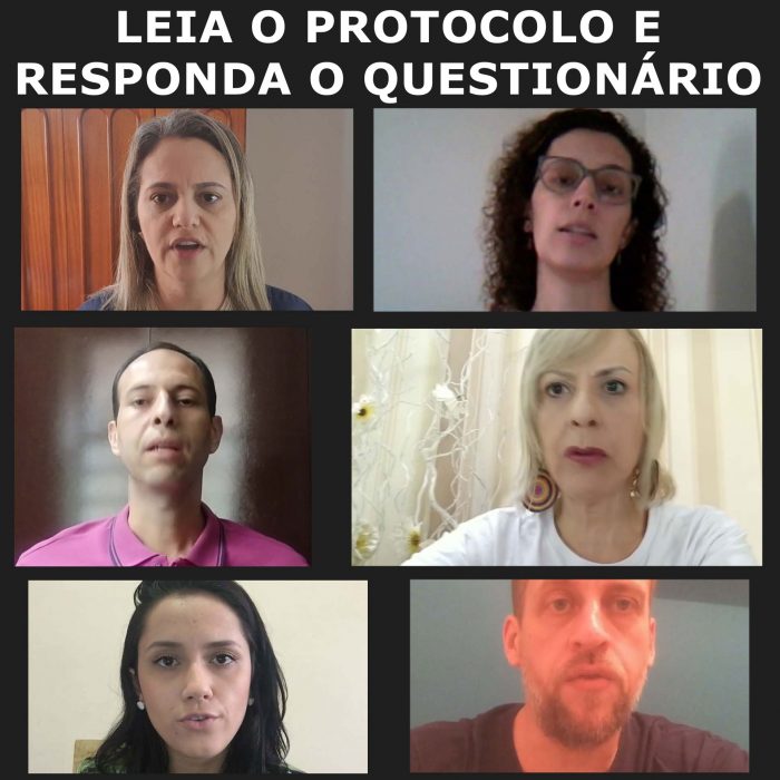Imagem de alguns dos servidores que fizeram o protocolo e o questionário com a frase: "LEIA O PROTOCOLO E RESPONDA O QUESTIONÁRIO"